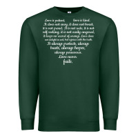 Sports Green Love is patient Love is Kind 1 Corinthians 1348 Premium Sweatshirt - trangStudio