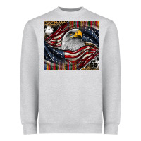 Heather Grey American eagle Heavyweight Sweatshirt - CowhideDigitalArt