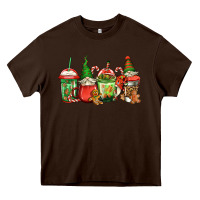 Chocolate Brown christmas gnomes coffee Heavy Core Tee - Jasminsmagicworld