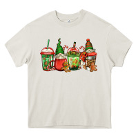 Cream christmas gnomes coffee Heavy Core Tee - Jasminsmagicworld