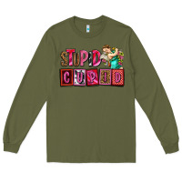 Army Green stupid cupid with cupid olivia Long Sleeve Tee - OliviaCreatesArt