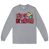 Heather Grey stupid cupid with cupid olivia Long Sleeve Tee - OliviaCreatesArt