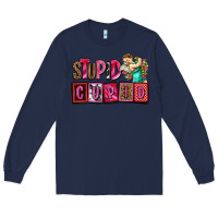 Navy stupid cupid with cupid olivia Long Sleeve Tee - OliviaCreatesArt