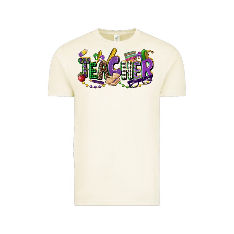Teacher Mardi Gras Vintage Tee by CowGirlArtShop | Teevron
