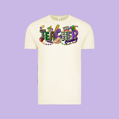 Teacher Mardi Gras Vintage Tee Designed By Cowgirlartshop