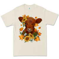 Bone fall red angus calf dried leaves and sunflowers Premium Tee - RanaPortraitStore