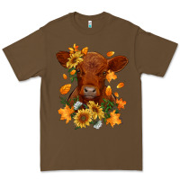 Cacao fall red angus calf dried leaves and sunflowers Premium Tee - RanaPortraitStore