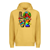 Antique Gold autism love Premium Hoodie - LillyAllenDesigns