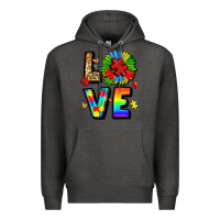 Charcoal Heather autism love Premium Hoodie - LillyAllenDesigns