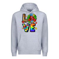Heather Grey autism love Premium Hoodie - LillyAllenDesigns