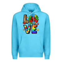 Ocean Blue autism love Premium Hoodie - LillyAllenDesigns