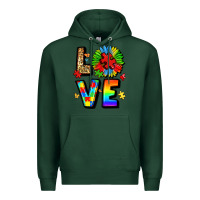 Sports Green autism love Premium Hoodie - LillyAllenDesigns