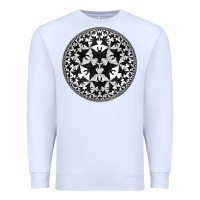 White M.C. Escher Circle Limit IV Premium Sweatshirt - trangStudio