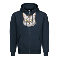American Shorthair Cat Face Zipper Hoodie | Teevron