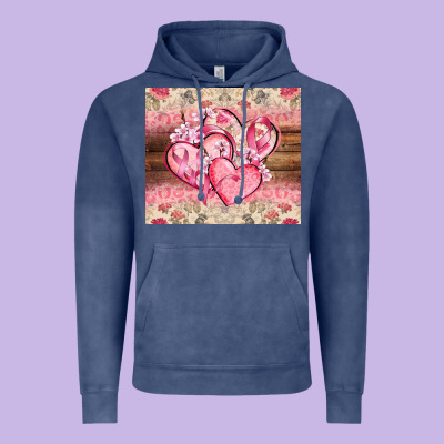 Cancer Hearts Vintage Hoodie Designed By Cowgirlartshop