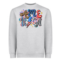 Heather Grey America Heavyweight Sweatshirt - CowhideDigitalArt