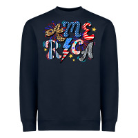 Navy America Heavyweight Sweatshirt - CowhideDigitalArt