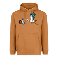 Meerkat stork with black baby boy Heavyweight Hoodie - BarkalooDesign