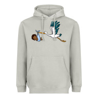 Moon Dust stork with black baby boy Heavyweight Hoodie - BarkalooDesign