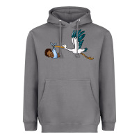 Storm stork with black baby boy Heavyweight Hoodie - BarkalooDesign
