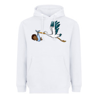 White stork with black baby boy Heavyweight Hoodie - BarkalooDesign