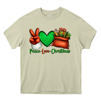 Mossy peace love Christmas Santa Claus hand Heavy Core Tee - Jasminsmagicworld