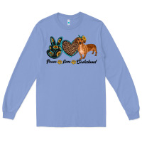 Colony Blue peace love dachshund Long Sleeve Tee - RanaPortraitStore