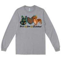Heather Grey peace love dachshund Long Sleeve Tee - RanaPortraitStore