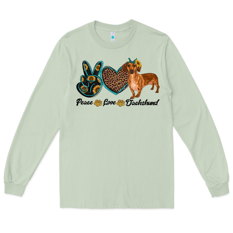 Peace Love Dachshund Long Sleeve Tee by RanaPortraitStore | Teevron