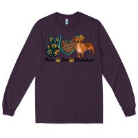 Plum peace love dachshund Long Sleeve Tee - RanaPortraitStore