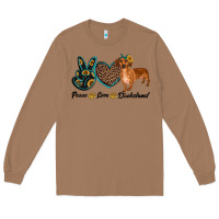 Toasted Coconut peace love dachshund Long Sleeve Tee - RanaPortraitStore