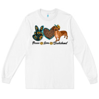 White peace love dachshund Long Sleeve Tee - RanaPortraitStore