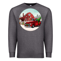 Charcoal Heather Christmas farm Christmas Premium Sweatshirt - BarkalooDesign