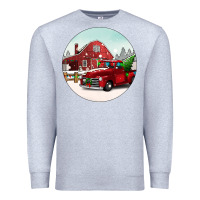 Heather Grey Christmas farm Christmas Premium Sweatshirt - BarkalooDesign