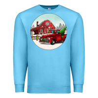 Ocean Blue Christmas farm Christmas Premium Sweatshirt - BarkalooDesign