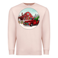 Pale Pink Christmas farm Christmas Premium Sweatshirt - BarkalooDesign
