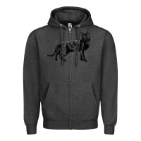 Charcoal Heather Bombay Cat Zipper Hoodie - LillyAllenDesigns