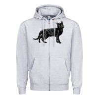 Heather Grey Bombay Cat Zipper Hoodie - LillyAllenDesigns