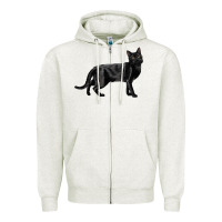 Oatmeal Heather Bombay Cat Zipper Hoodie - LillyAllenDesigns