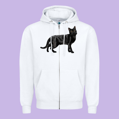 Bombay Cat Zipper Hoodie Designed By Lillyallendesigns
