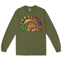 Army Green mardi gras rainbow Long Sleeve Tee - OliviaCreatesArt