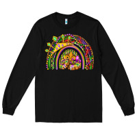 Black mardi gras rainbow Long Sleeve Tee - OliviaCreatesArt