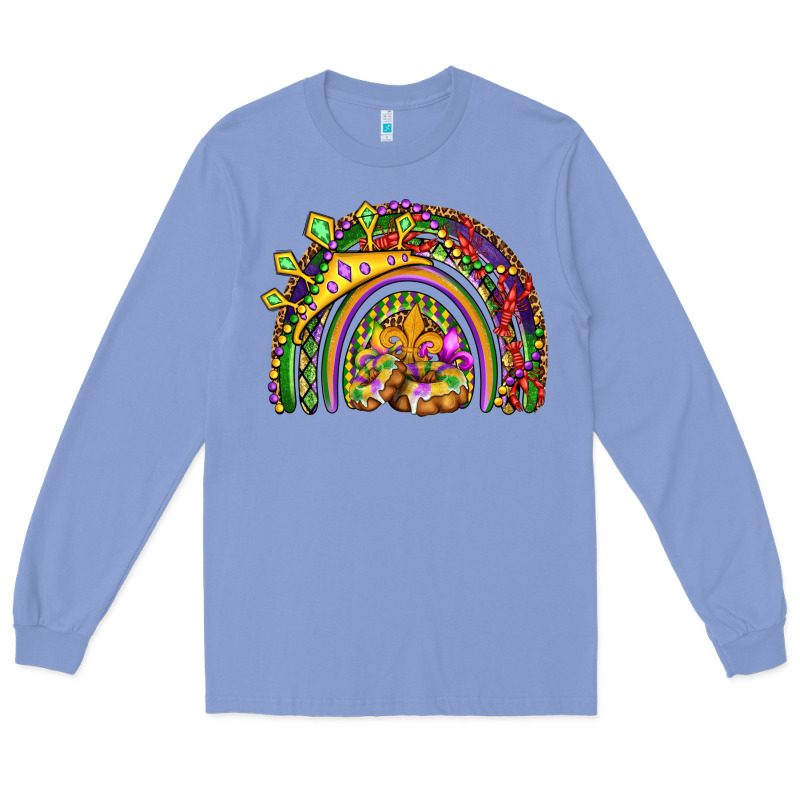 Mardi Gras Rainbow Long Sleeve Tee by OliviaCreatesArt | Teevron