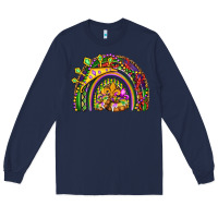 Navy mardi gras rainbow Long Sleeve Tee - OliviaCreatesArt
