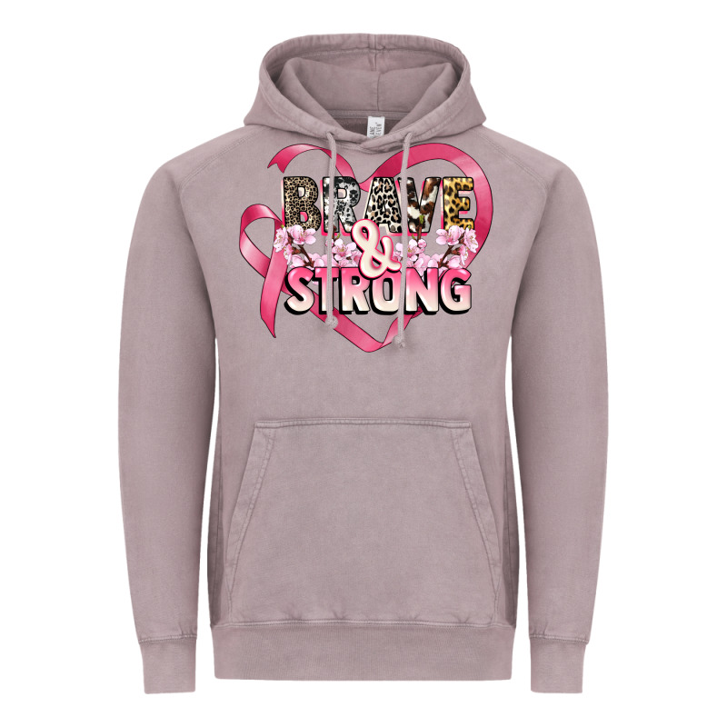 Brave And Strong Cancer Awareness Vintage Hoodie by CowGirlArtShop | Teevron