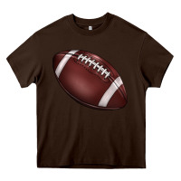 Chocolate Brown football Heavy Core Tee - BarkalooDesign