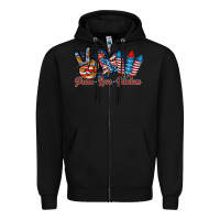 Black peace love freedom Zipper Hoodie - RacoonDesign