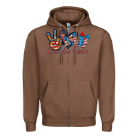 Chestnut peace love freedom Zipper Hoodie - RacoonDesign