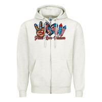 Oatmeal Heather peace love freedom Zipper Hoodie - RacoonDesign