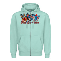 Seafoam peace love freedom Zipper Hoodie - RacoonDesign